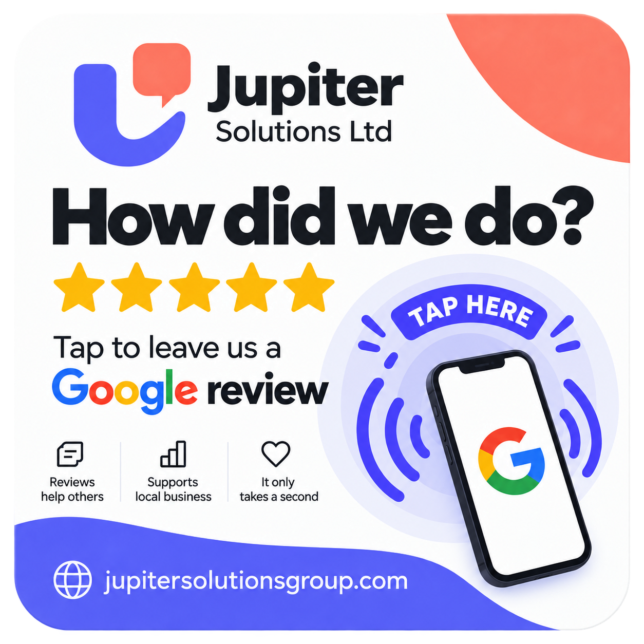 Supplied Light review card design